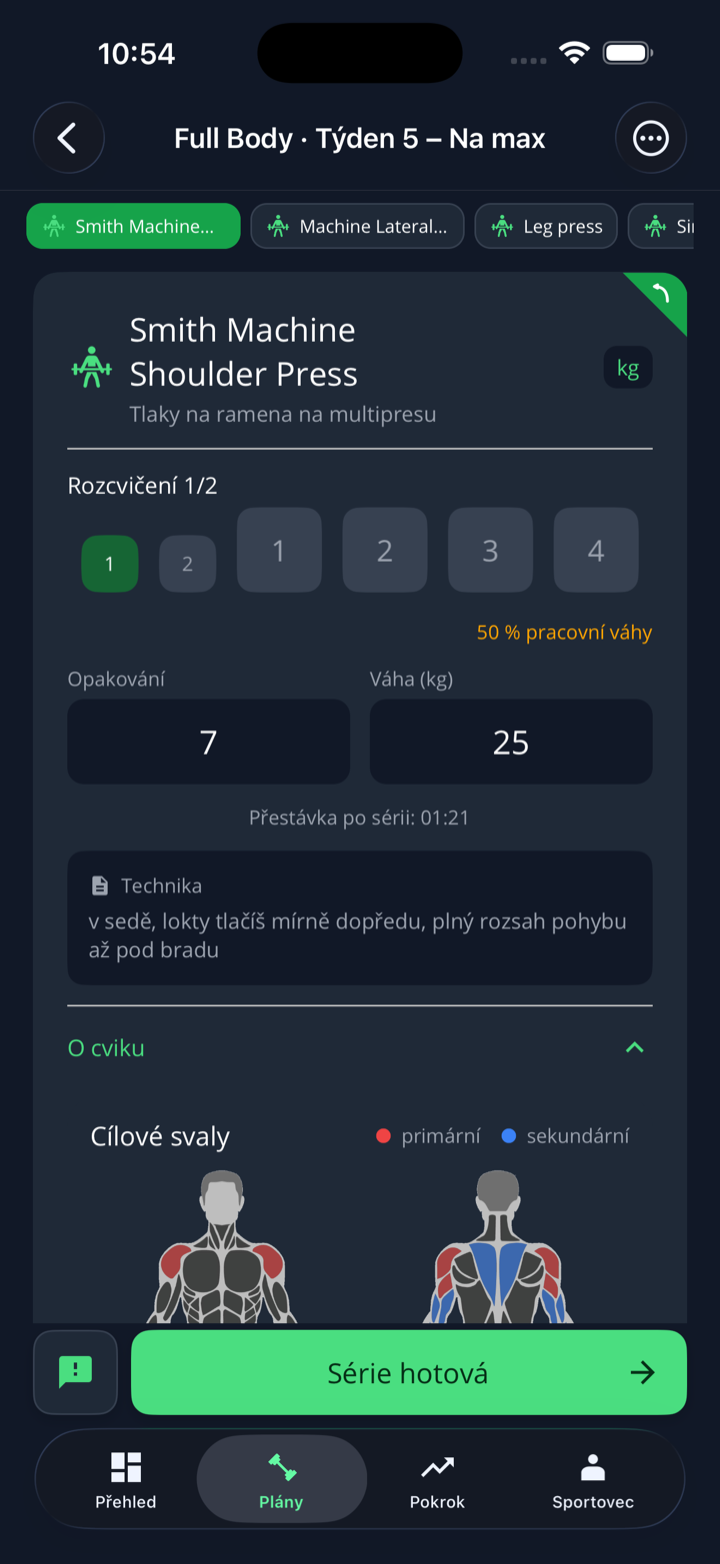 Zapojené svaly u cviku