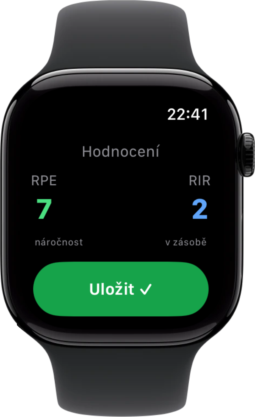RPE / RIR hodnocení série