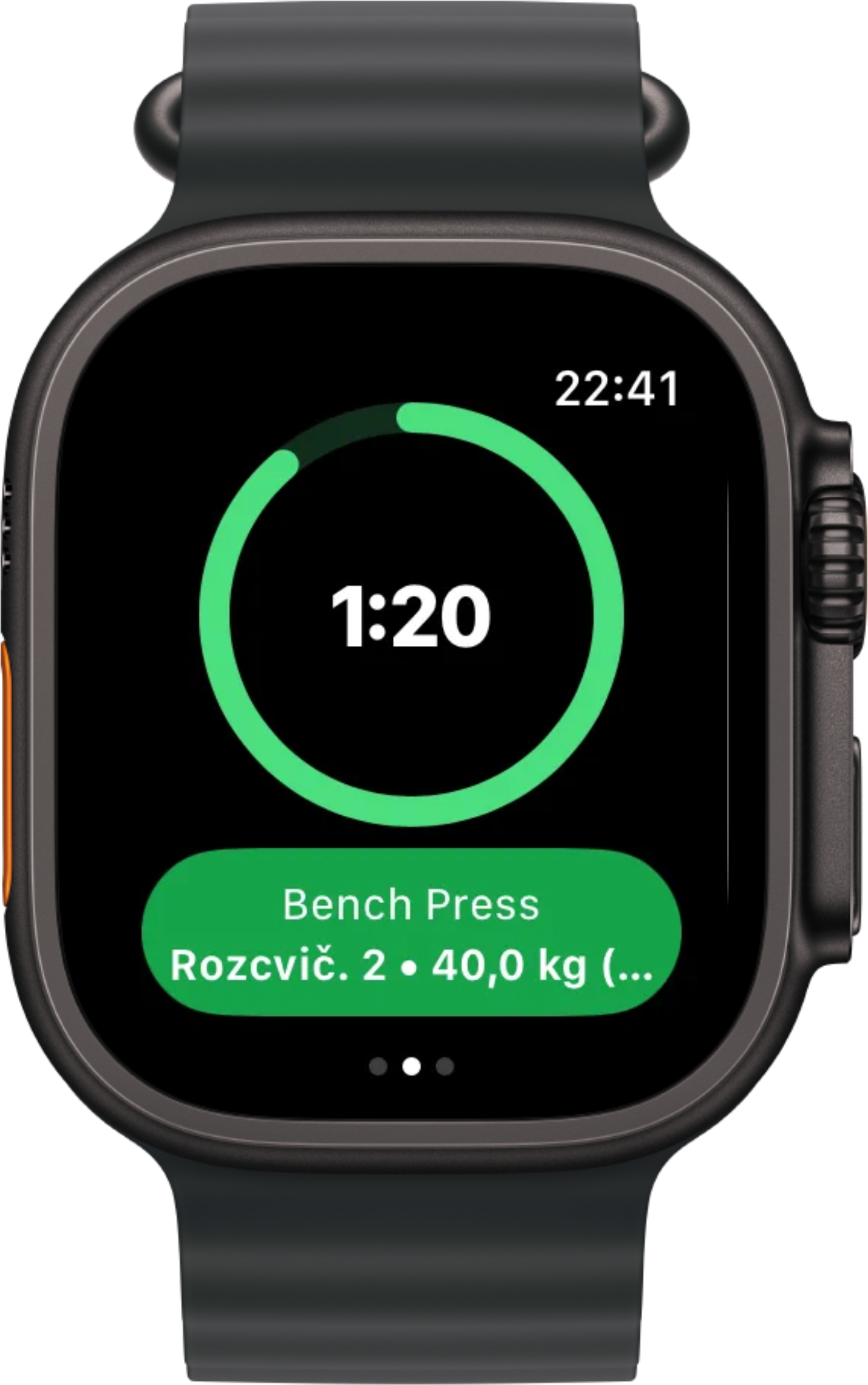 Rest timer na Apple Watch Ultra